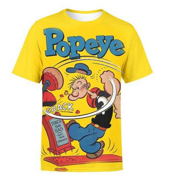 Fashionable New 3D Printed Fun Cartoon T-shirt Men's Comfortable Casual Round Neck Short Sleeved T-shirt