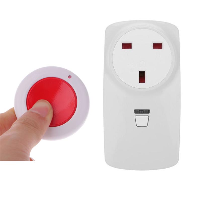 UK Wireless Remote Control Socket with Round SOS Remote, AC85V-250V