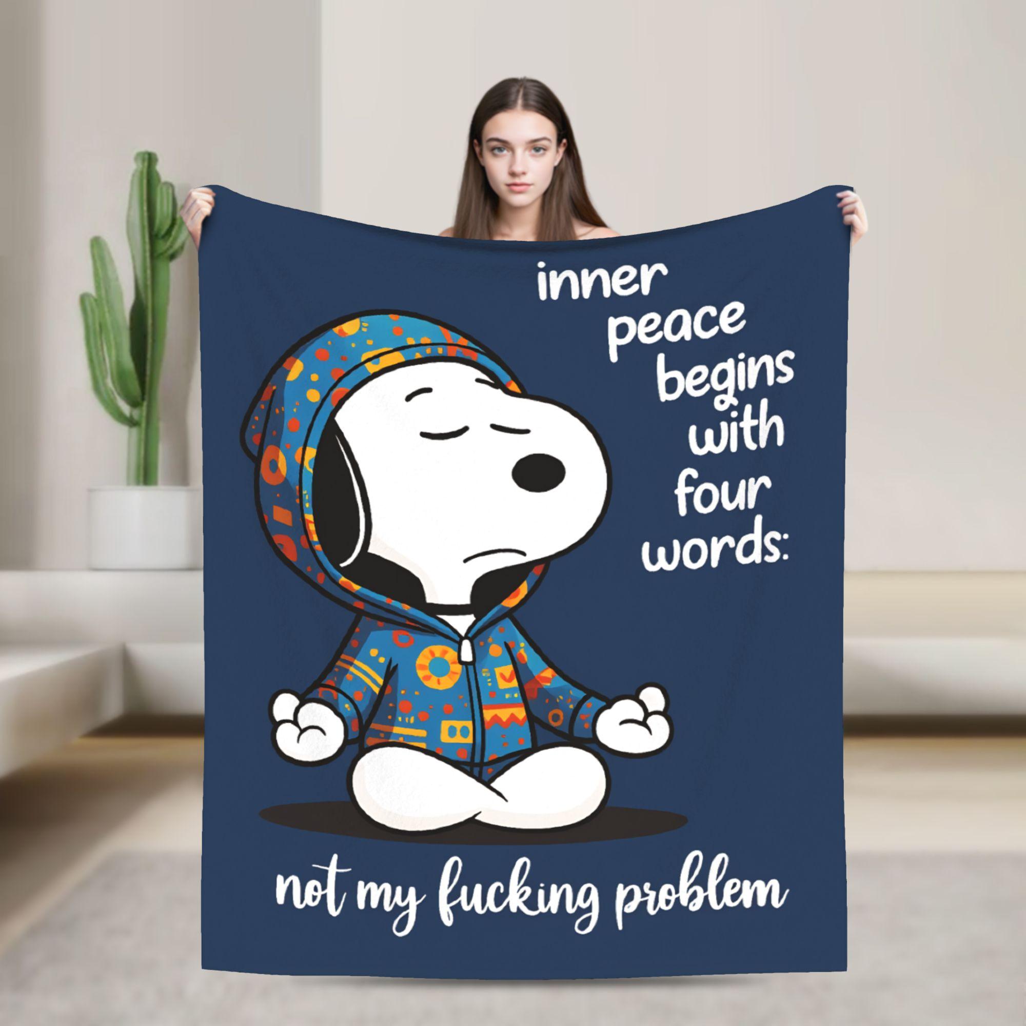 

Snoopy Cute Cartoon Blanket Velvet Textile Decor Multifunction Warm Throw Blanket for Sofa Office Quilt 75x90cm