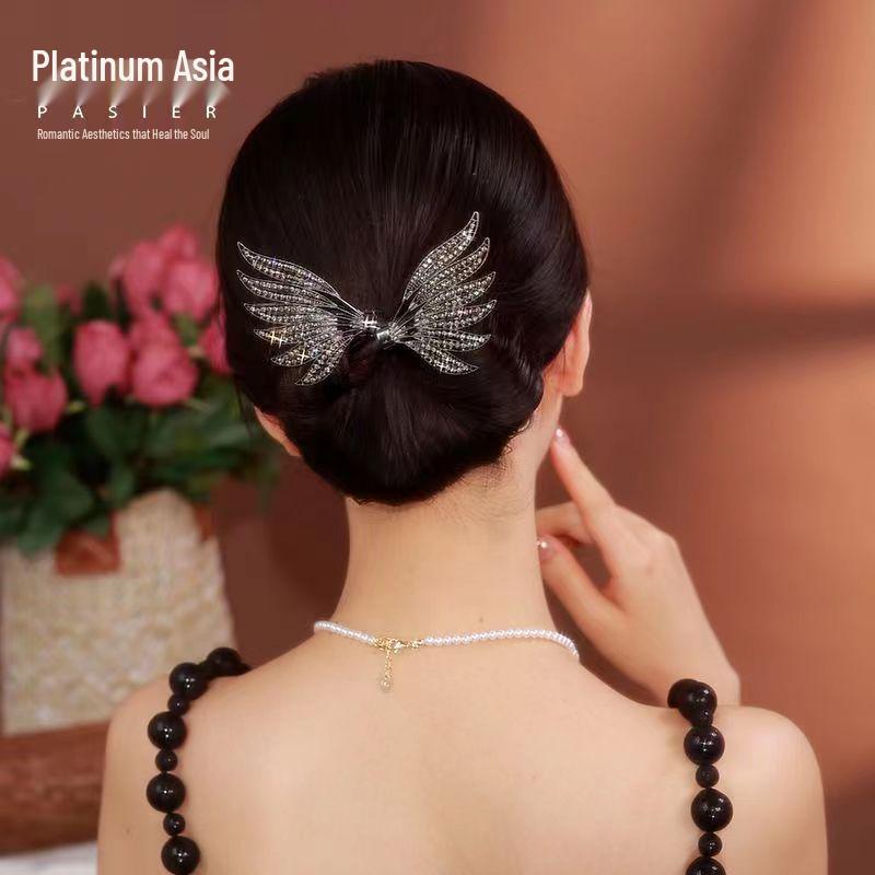 

2023 Изысканный платиновый и золотой твистер для волос с двойным крылом, клипса для создания пучка