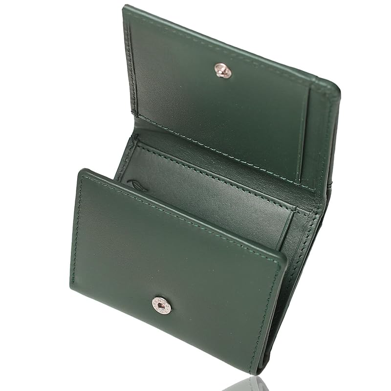 

[mieno] wallet mini wallet compact men s ladies [Selected genuine leather x tri-fold x compact] (green)