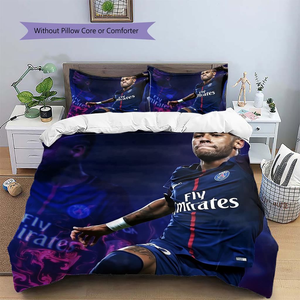 Neymar Muster Bettwäsche Heimdekoration Geburtstags- & Festgeschenk (1 Bettbezug + 2 Kissenbezüge, ohne Füllung)