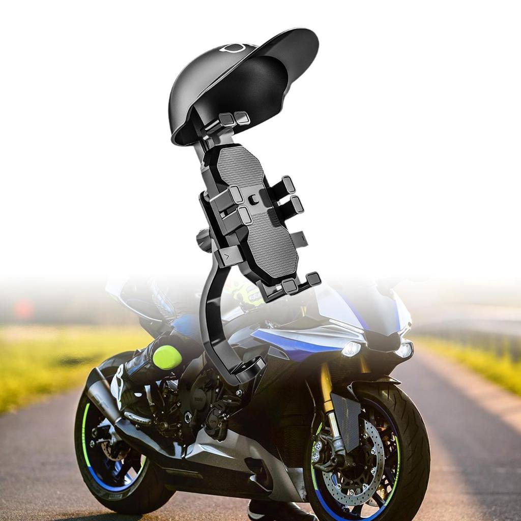 Generic Motorcycle Phone Mount Holder Helmet Shaped Sun Protection Glare Blocking Bike Phone Holder for Electric Motorbike