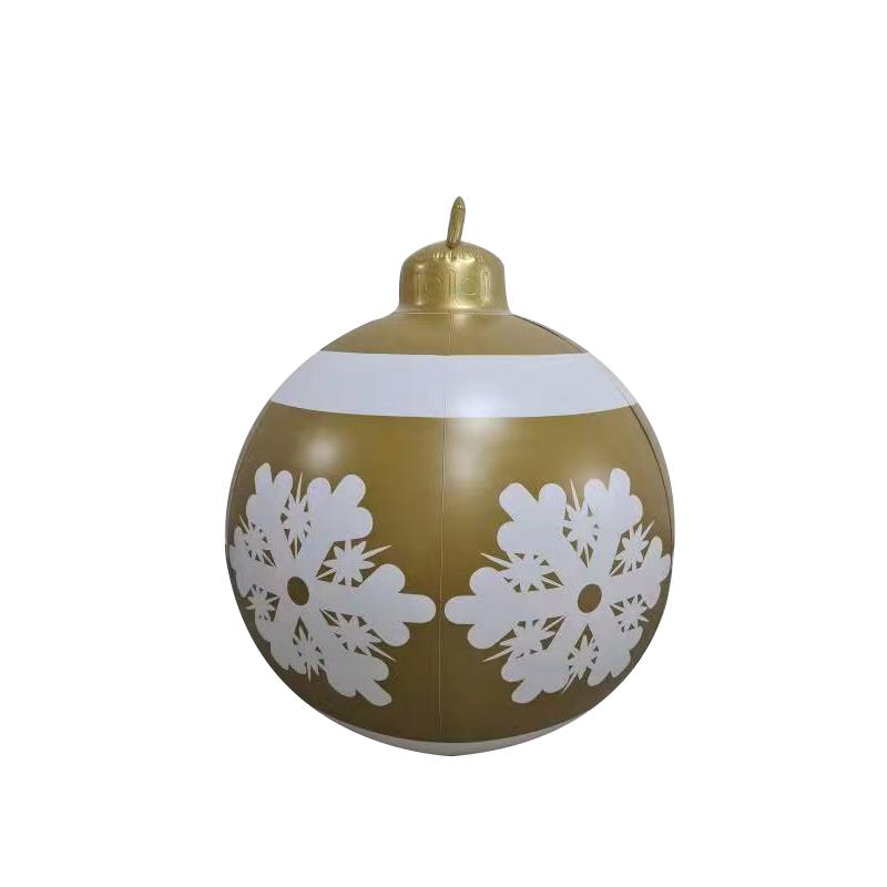 Nová 60CM Venkovní Vánoční Nafukovací Zdobená Koule Vyrobená z PVC Obří Velká Velká Koule Ozdoby na Stromek Venkovní Dekorace Hračka Koule