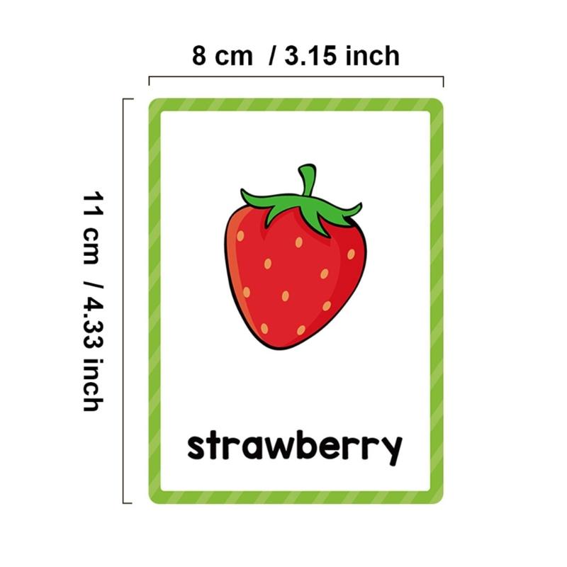 Food Fruit Vegetables Color Numbers Shapes Flashcards Early Learning Word Card Teaching Aid For Preschool Kindergarten