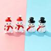 50pcs Mini Snowman Figurines Decoration,Christmas Tiny Resin Snowman Ornament with Hat for Christmas Micro Landscape Ornament