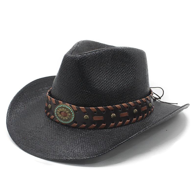 Men's and Women's Fashion Big-brimmed Top Hat Plus Hard-top Denim Straw Hat Sunshade Beach Hat