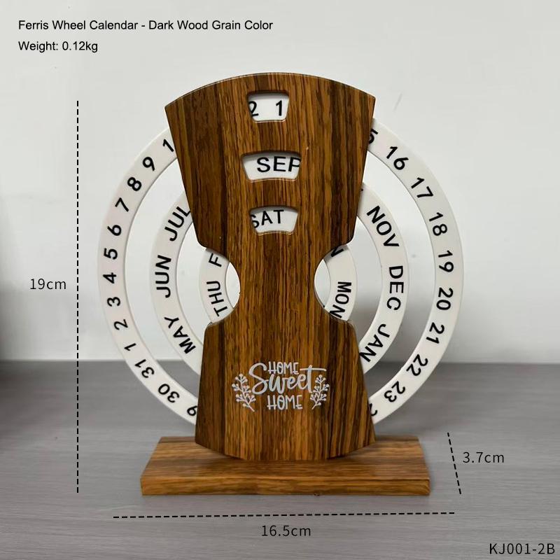 Wooden Calendar Ornaments Manual Rotating Desk Calendars for Home Decoration High-End Office Desktop Ornaments
