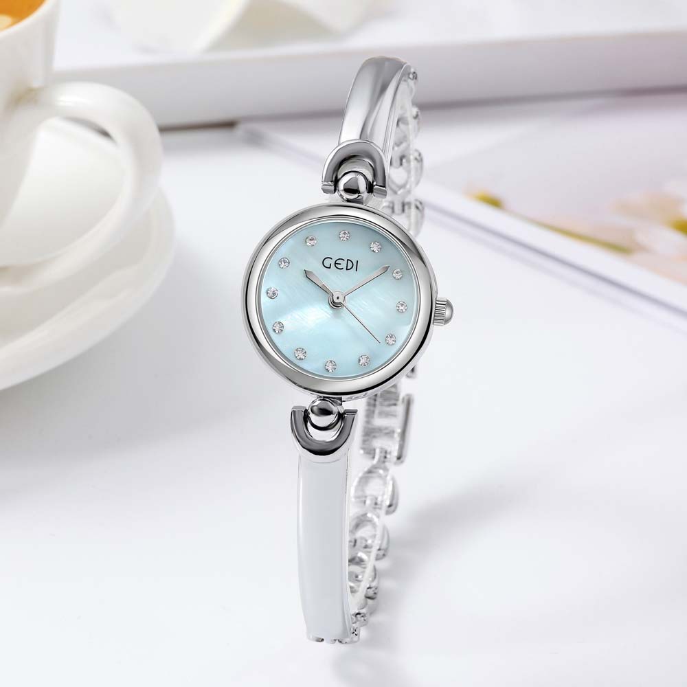 GEDI Korean-Style Quartz Women's Watch Round Dial Bracelet Watch Fashion Quartz Ladies' Wristwatch Waterproof relogio feminino