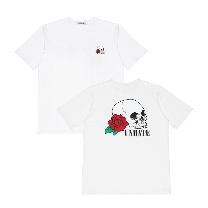 Unhate Rose Skull Graphic Tee White/L