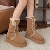 Fashion Fur Snow Boots Women Autumn Winter Shoes New Thick Bottom Furry Warm Padded Short Boots Lace Up Solid Casual Plush Ankle Botas