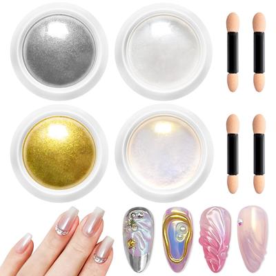 Spiegelpuder - [Feeneffekt] Rosa [Chrom-Nagelpuder] Aurora Meerjungfrau Regenbogen Nagelspiegelpuder, Rosa Nagelpuder Metallisches Spiegelglitzerpigment