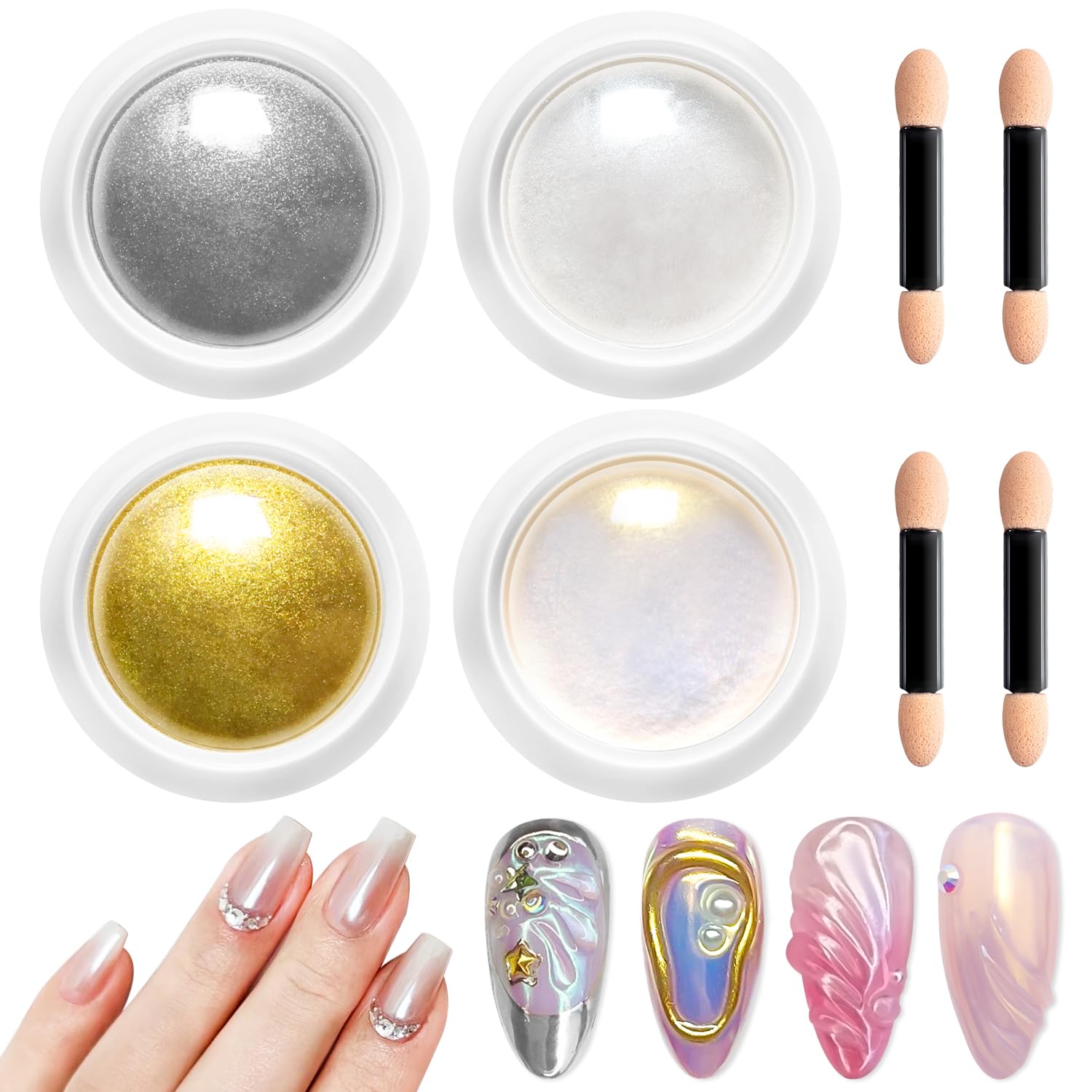 

Зеркальная пудра - [Эффект феи] Розовая [Хромированная пудра для ногтей] Аврора Русалка Радужная Зеркальная пудра для ногтей, Розовая пудра для ногтей Металлический зеркальный пигмент с блестками