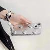 Luxuriöse 3D-Silber-Love-Armband-Hülle für iPhone 15 14 13 12 11 Pro Max XS XR All-Inclusive-Fallschutzhülle