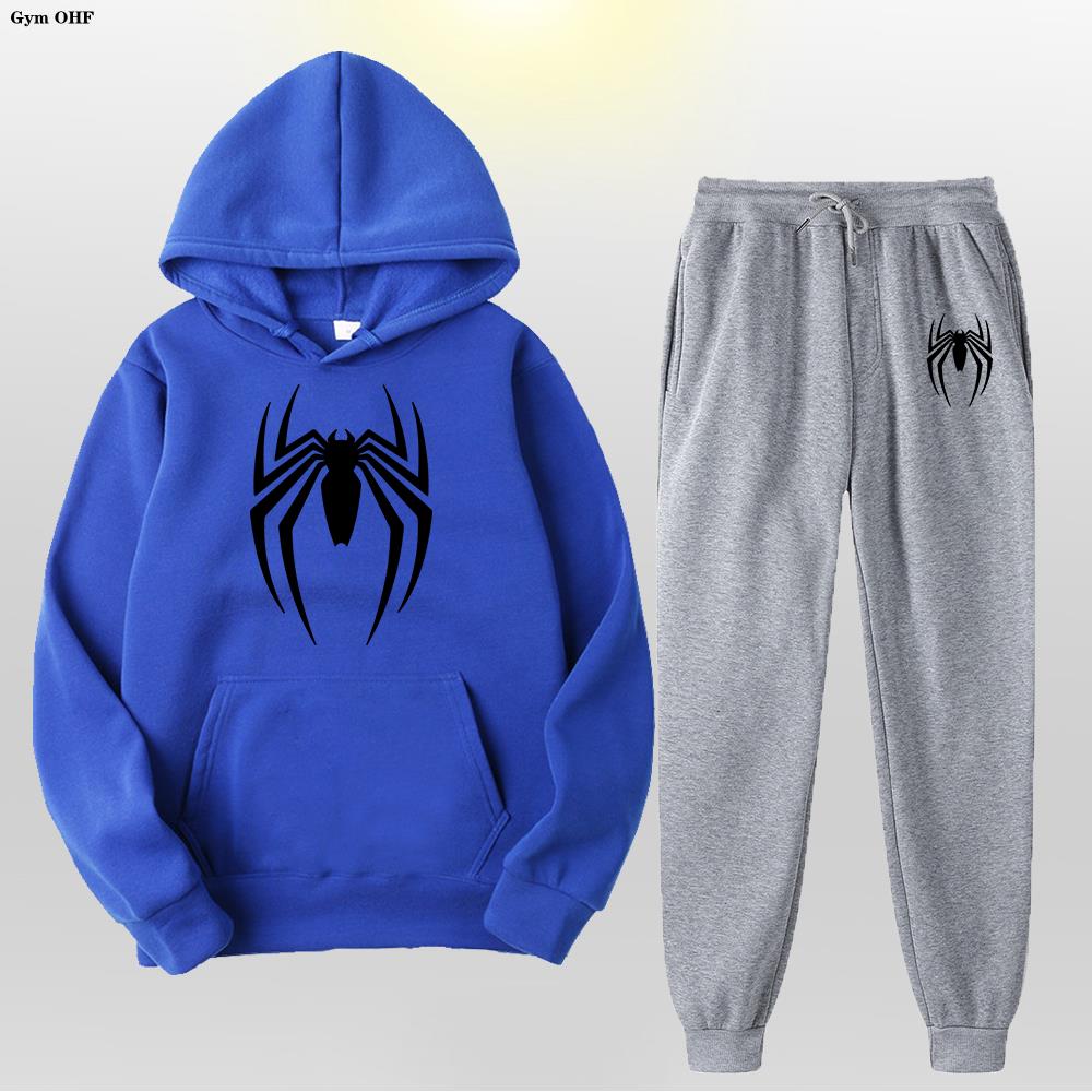 Women Men's Tracksuit Spider 2 Pieces Set Sweatshirt + Sweatpants Sportswear Hoody Casual Streetwear Men Clothing Hoodies Suit