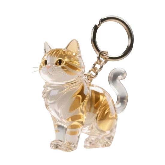 Keychain Pendant Transparent Cat Design Pet Hair Storage Box Key Chain Pet Hair Pendant Keyring Hair Storage Bottle Keychain