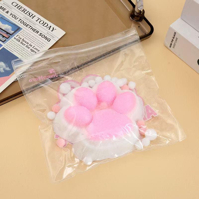 Large Crystal Clear Cat Paw Decompression Toy - Soft Rubber, Slow Rebound, Cute Squeeze Stress Relief Clay