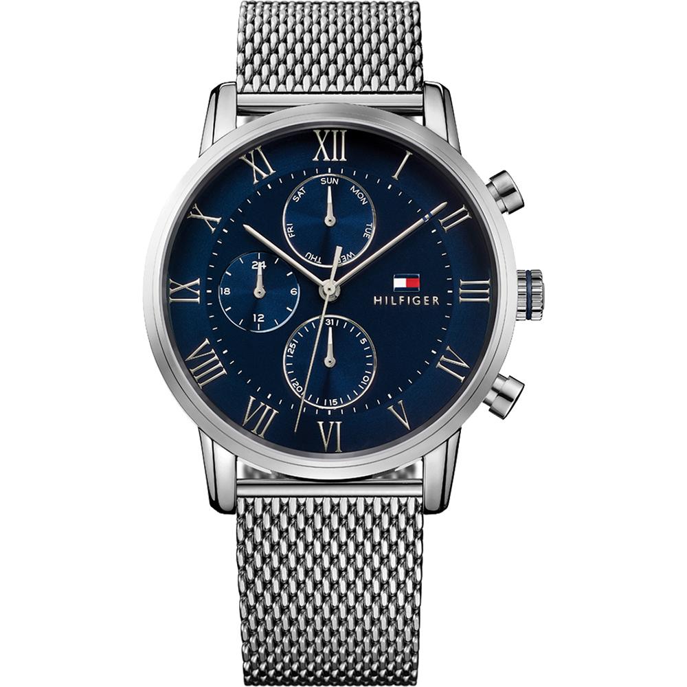 Tommy Hilfiger Kane Blue Stainless Steel Mesh Bracelet Men s Quartz Day-Date Watch 1791398 синий