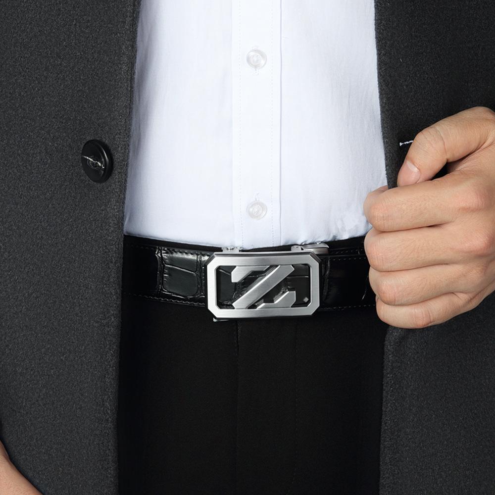 Brand Men s Genuine Leather Automatic Buckle Belt - Casual, Trendy, Korean Style, Durable Cowhide, Youth Versatile. 120cm National Size