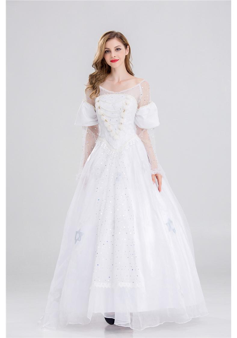 Adult White Queen Halloween Cosplay Princess Dress for Stage Play Performance Medium