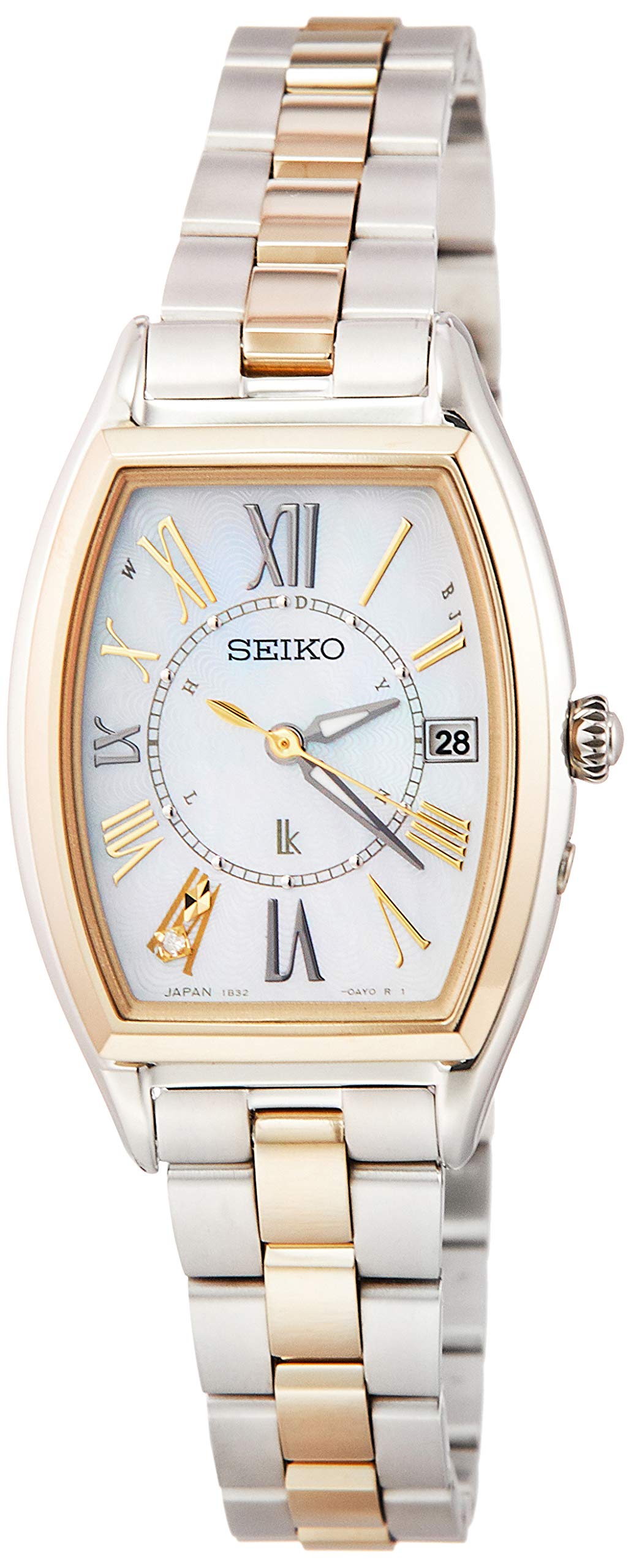 

[Годинник Seiko] Годинник LUKIA Solar Radio, титанова модель, білий перламутровий циферблат із діамантовим сапфіровим склом SSQW052 для жінок, срібло