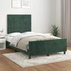 3125748 vidaXL Bed Frame with Headboard Dark Green 120x200 Cm Velvet