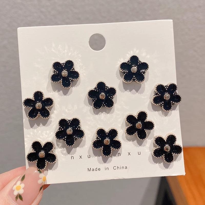 

8/10Pc/Pack Cute Enamel Brooches Pins Pearl hijab Neckline Small Collar Lapel Pin Buckle Fixed Clothes Brooch Scarf Jewelry Sets