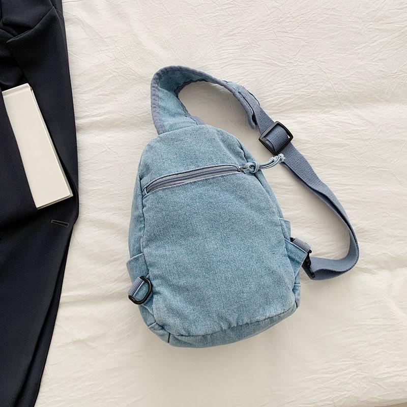 Denim Chest Bag Women's Shoulder Bag General Bag Lightweight Student Crossbody Bag