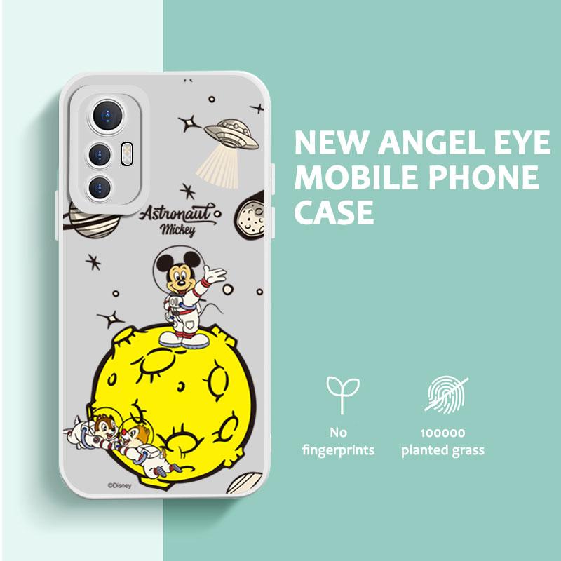 

Милый чехол для телефона с Микки Диснеем и квадратными краями, жидкий силиконовый чехол, полное покрытие, защитный чехол для камеры для Xiaomi OPPO Vivo