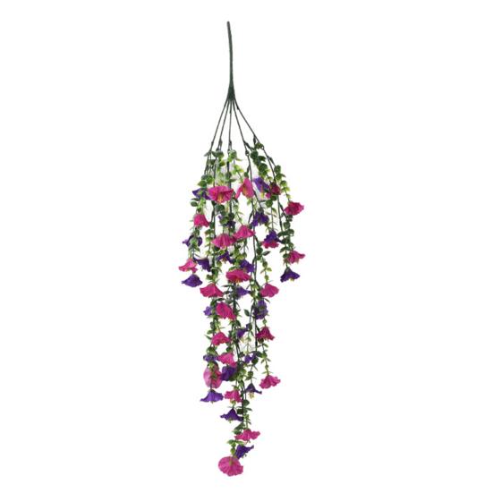 Hanging Artificial Morning Glory UV Resistant Fake Flower Indoor Outdoor Garden Porch Patio Wall Hanging Faux Flower Decoration