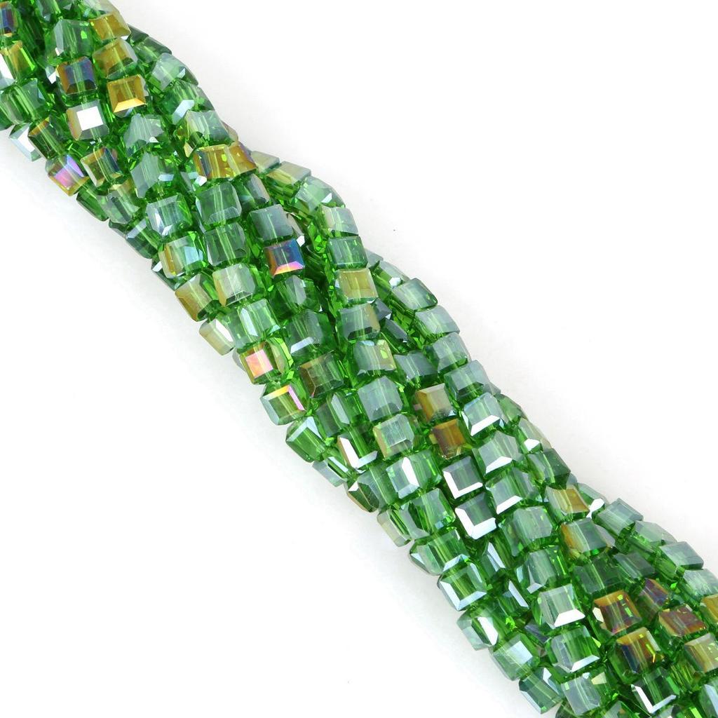 Square 8mm Glass Crystal Beads for DIY Ancient Style Jewelry: Bracelet, Necklace, Earrings