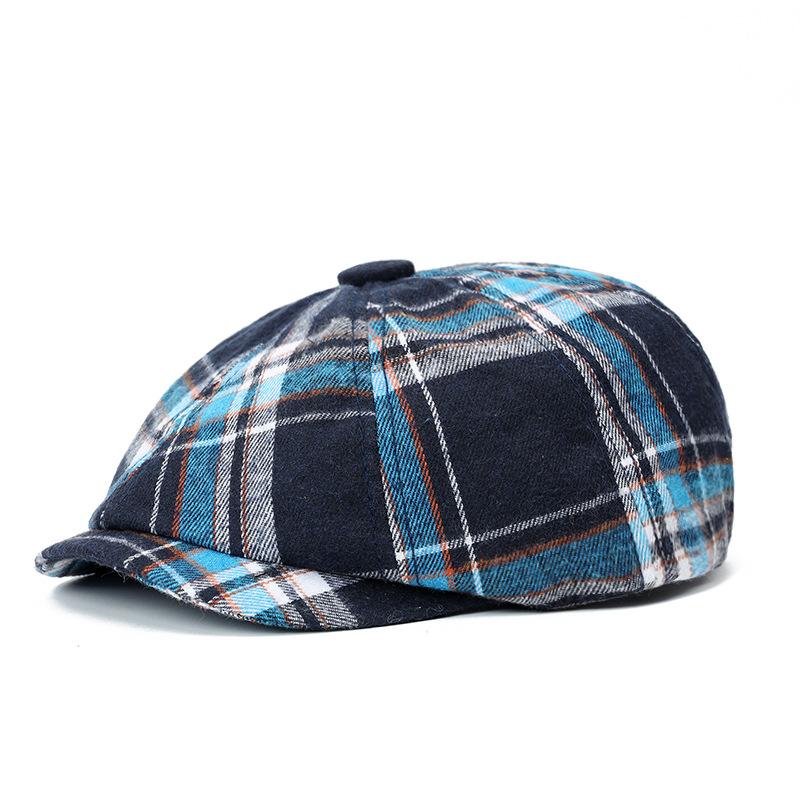 Bavlněný baret Pánská malířská čepice Newsboy čepice Klobouk Rybí kost Osmihranný klobouk