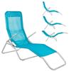 Chaise longue - SPRINGOS - Inclinable d'été - 3 positions - Antidérapante - Métal bleu