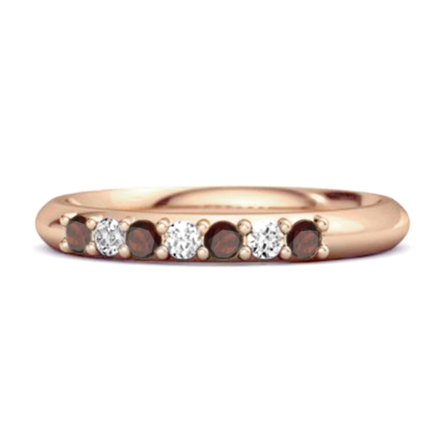 Garnet Eternity Stackable Ring - 925 Sterling Silver Rose Gold Vermeil 11 ярко-розовый