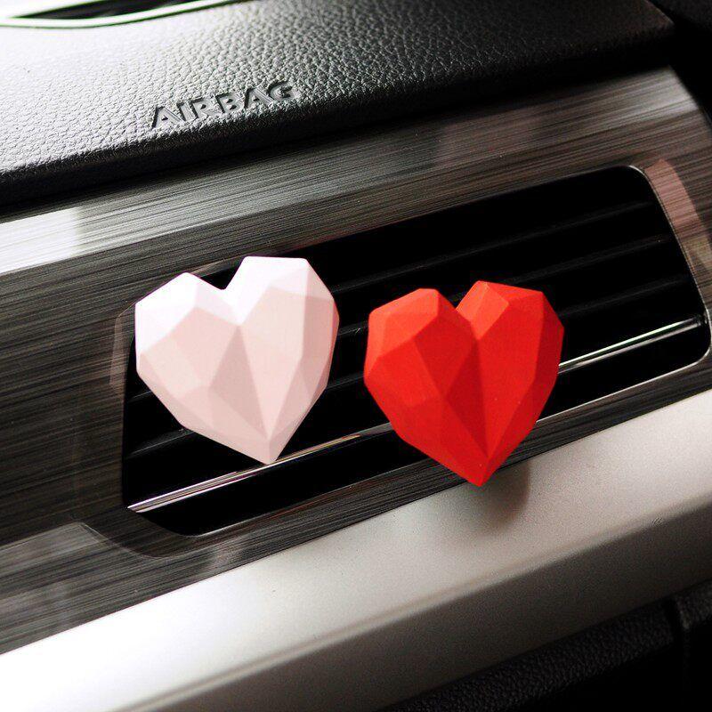 

Car Air Freshener Diffuser Stone, Pearl Butterfly, Heart, Cloud Car Interior Decoration, High-End Car Decoration for Women Light Pink + Red Heart Floral tone