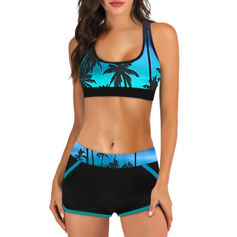 2025 Women's Split Swimsuit: Multi-Color European & American Beach Sports Swimwear