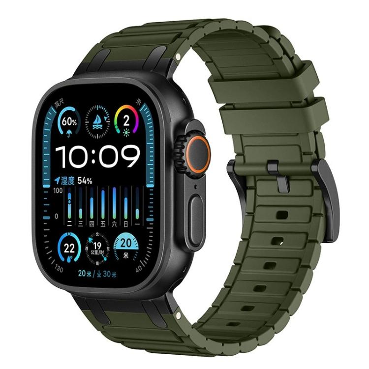 Reinforced I‑Shape Texture Soft Silicone Replacement Watch Band Strap For Apple Watch 38/40/41/42mm