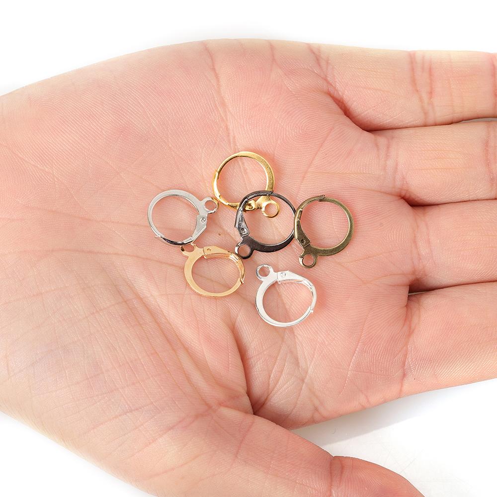 50pcs Earring Hook French Earrings Earwire Fitting 13x15mm Ear Setting Base Accessories for Craft Jewelry Making Components DIY