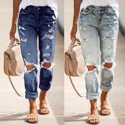 Damenjeans Slim Hole Stretch Damenjeans Hose Damenhose