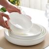 8" Pure White Bone China Deep Salad Bowl & Soup Plate