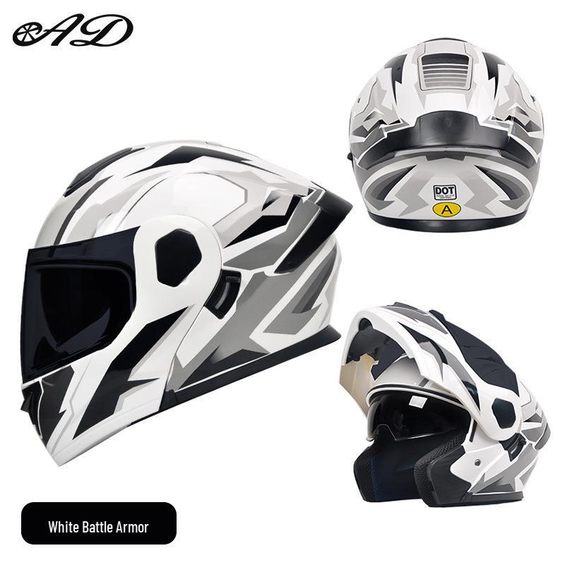 AD All-Season Flip-Up Full Face Motorcycle Helmet, 3C/DOT Certified for Men and Women
