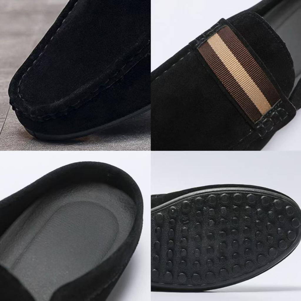 Men's Slippers Lightweight Casual Shoes Suede Half Support Slippers Mules Summer Outdoor Loafers Slip On Soft Sole Flats for Men