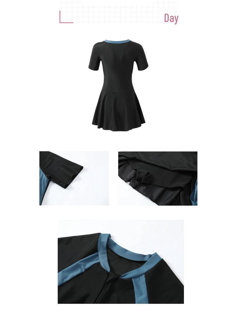 2025 Women's Skirted One-Piece Swimsuit: Sporty, Stylish, Slimming, Quick-Dry, Perfect for Vacation