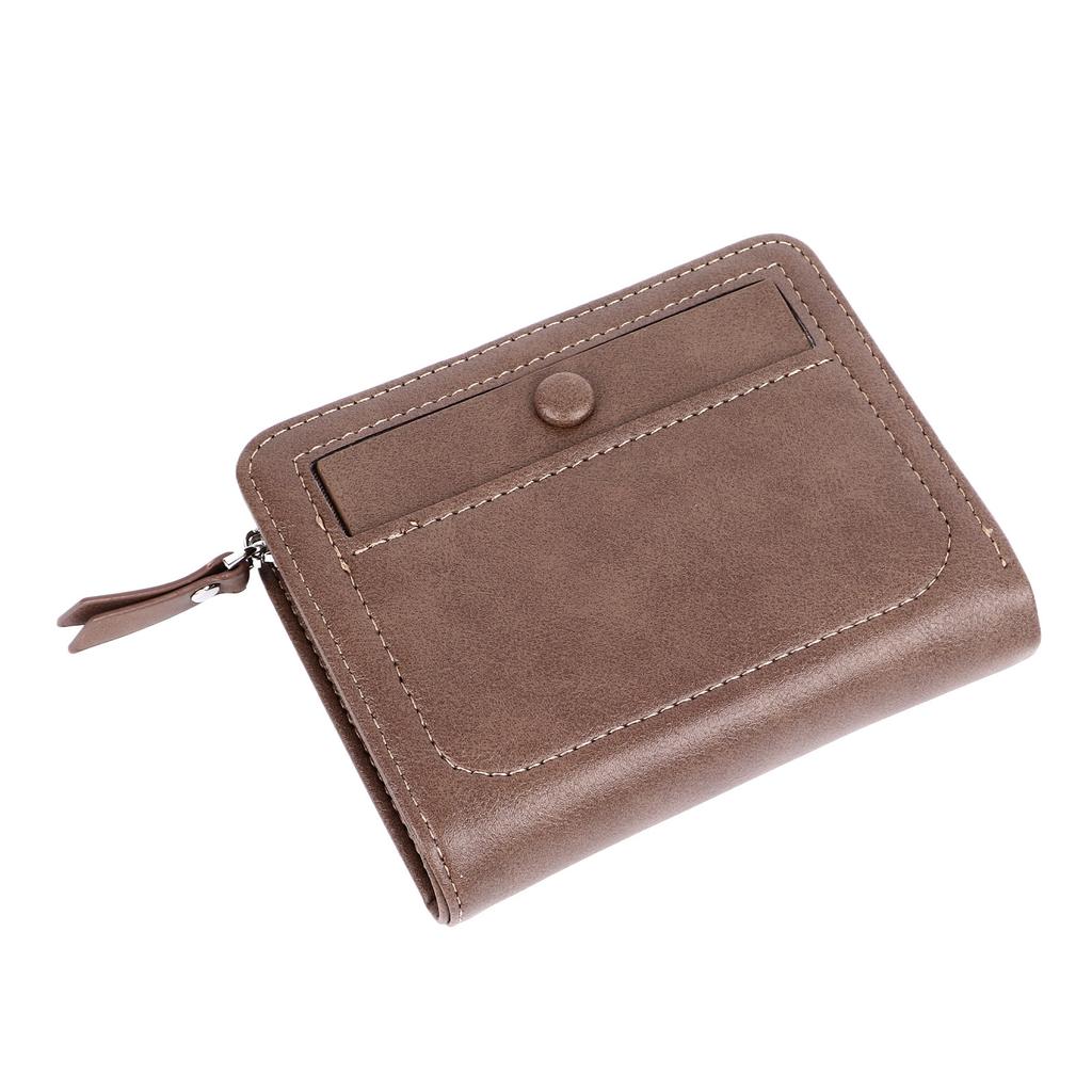 PU Wallet with Multiple Card Slots PU Leather Textured Trifold Three Fold Wallet for Men Boys Brown