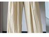 Ice Silk Women's High-Waist Wide Leg Pants - Summer 2025, Thin Apricot Drapey Style