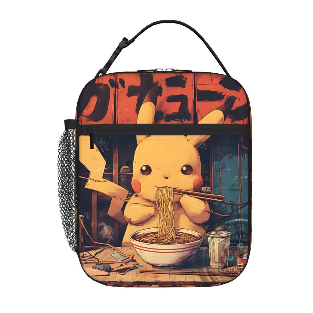 Cartoon Pokemon Theme Large Capacity Thermal Insulation Lunch Bag Ice Pack Rice Bag Pikechu Storage Picnic Bags Tote