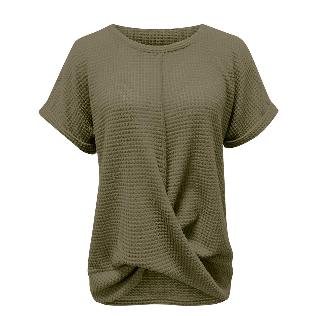 Damen T-Shirt mit Rundhalsausschnitt, Flügelärmeln, lässige Oberteile, süße T-Shirts, Sommerkleidung, trendige Basics, Tees, Kleidung
