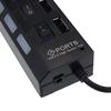 7 Ports LED USB 2.0 Adapter Hub Power On/off Switch for PC Laptop BK