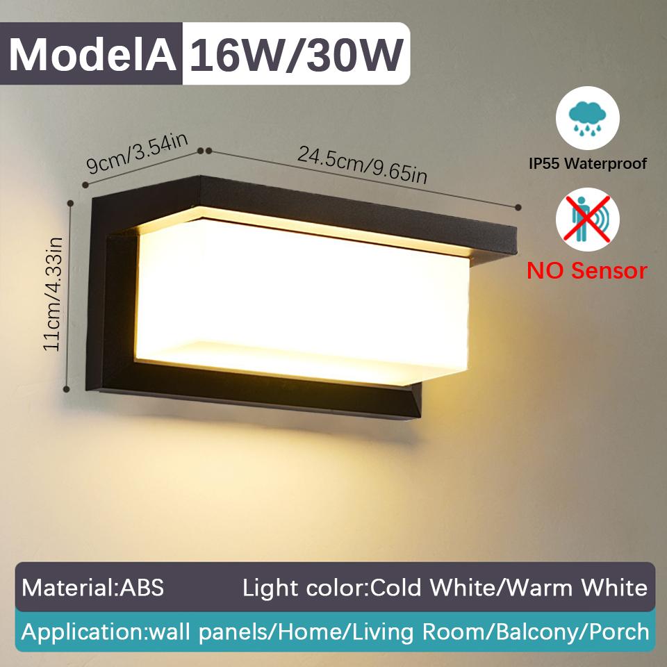 LED Wall Lamp Motion Sensor Indoor Outdoor AC85-265V ABS Waterproof Led Lights Modern Home Appliance For Home Living Room Porch
