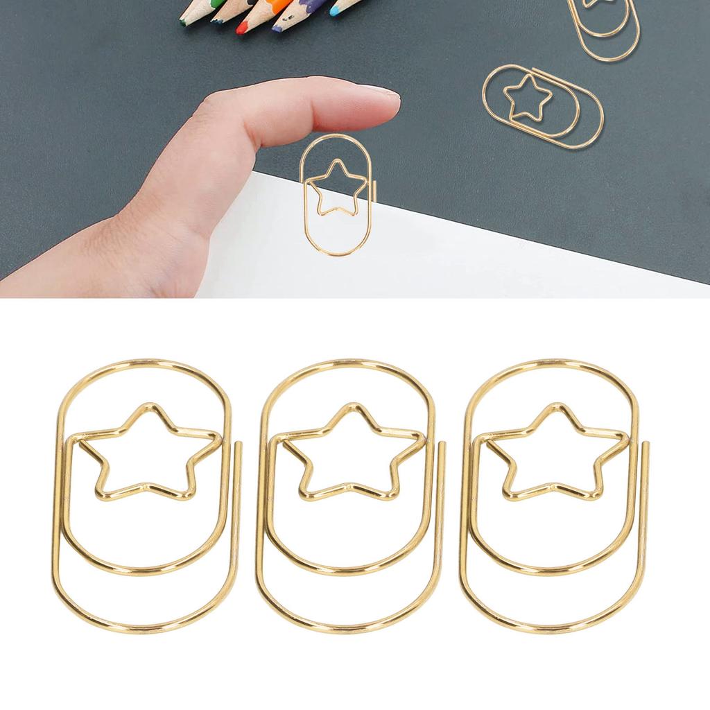 40Pcs   Paperclips Star   Rustproof Coating Multi Purpose Cute Paper Clips for Home School